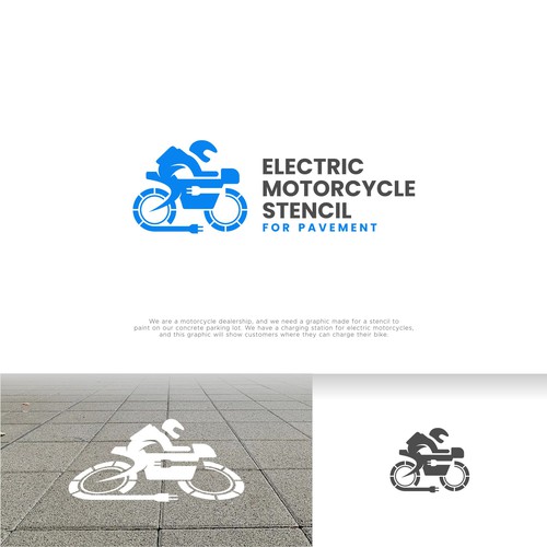 Stencil Design for Electric Motorcycle Charging Location Design by VStudio®