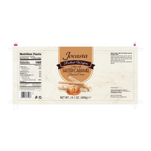 LEGERA Wafer Rolls Pack 125 gm - Salted Caramel Design by sougatacreative