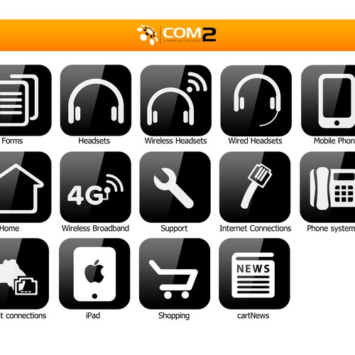 icon or button design for Com2 Communications Diseño de Dboy