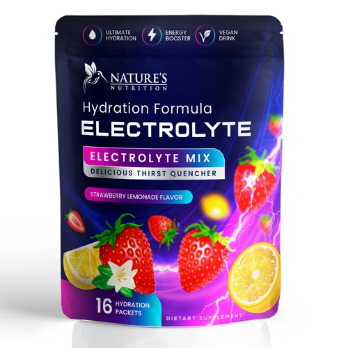 Refreshing Hydration Electrolytes Design Needed for Nature's Nutrition Design by Davi Giolo ★