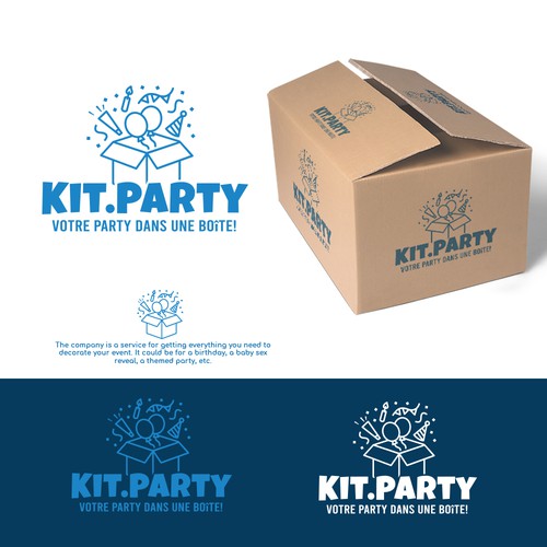 Design a fun logo for a businees offering a party in a box! Design by AdryQ