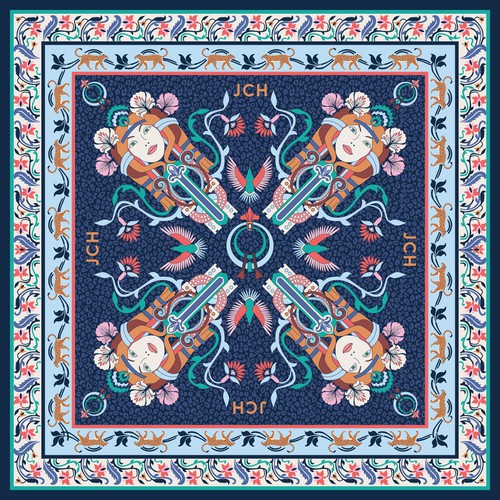 Pattern for silk scarf Design by rafapi