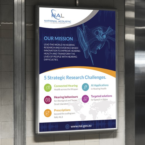 Create an engaging poster for a world-leading hearing research and innovation institution! Design by Hadi (Achiver)