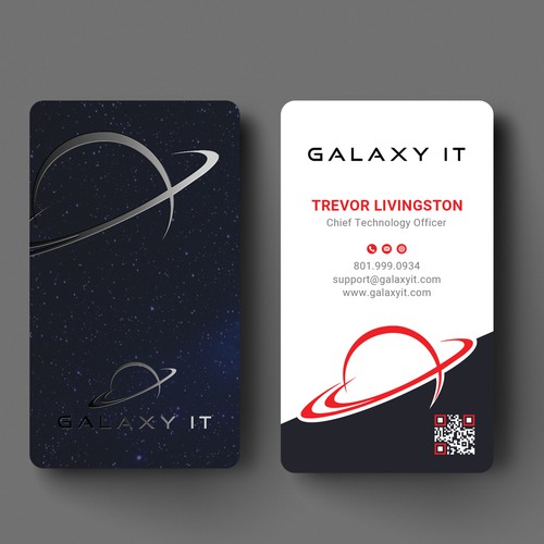 Create a Stellar Space-Themed Business Card for Galaxy IT Design by Roni_