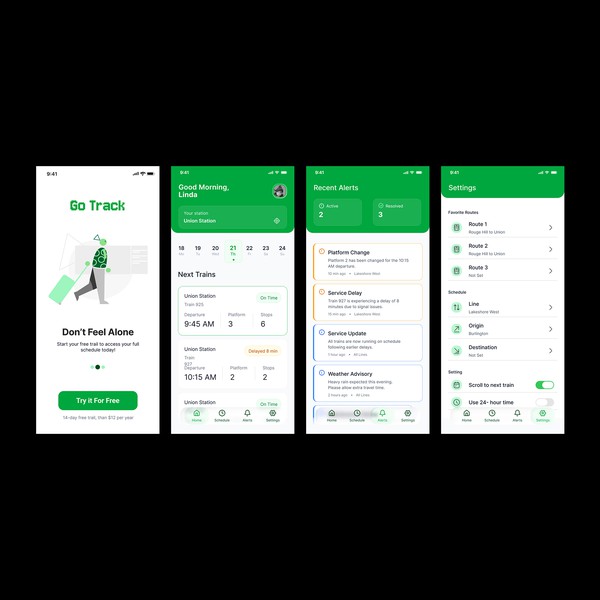 Clean, Modern iOS Redesign for Established Commuter App