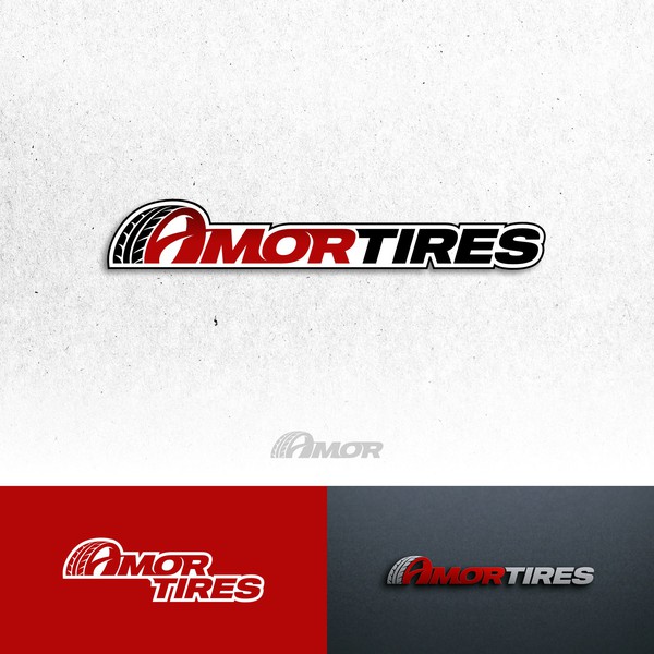 modern tire shop logo!!! Amor Tires
