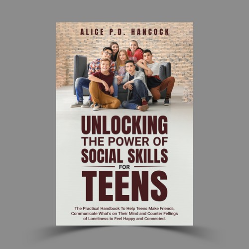 Minimalist Book cover for Teens ages 13-18 suffering from social anxiety and need to learn social skills Réalisé par KMS Arafat