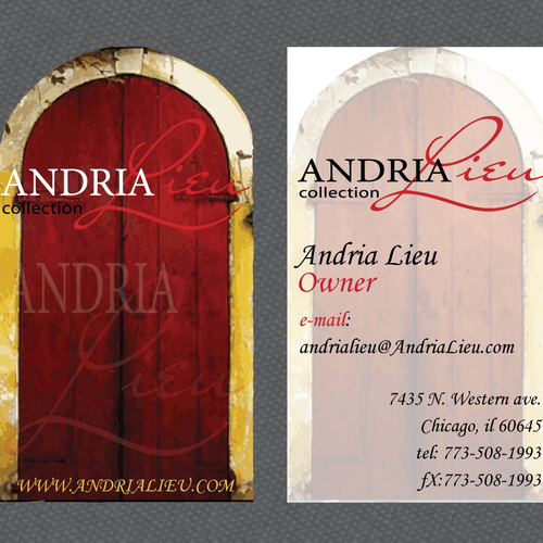 Create the next business card design for Andria Lieu Ontwerp door Tully Designs