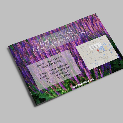 Create an upscale brochure for Terra Bella Landscape Architecture Design by Pocahontas