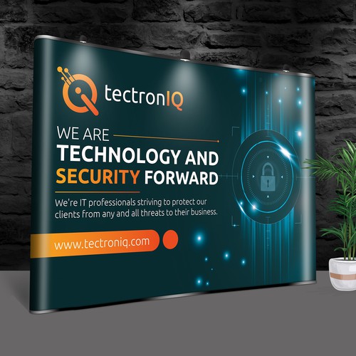 Simple trade show banner for technology company Design by BrainStorm.