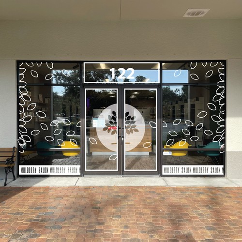 Salon Mulberry - High End Salon - Storefront Glass Signage Design by TheDreamCity