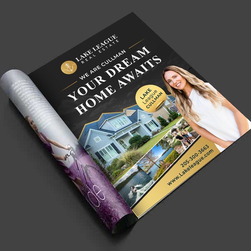 Need a full page magazine ad transitioning a new real estate company into town Design by Designbe