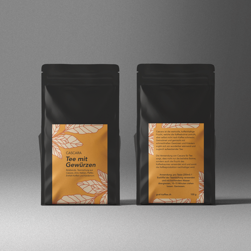 Cascara tea label-ontwerp door just.chaosofart