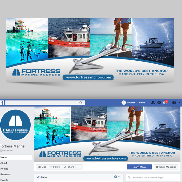 Design by Uzair-Graphics titled "Marine Anchors Facebook Cover"