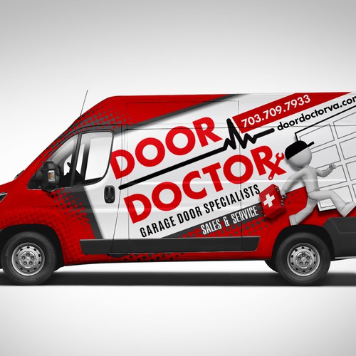 Creative Van Wrap Design For Door Doctor Werbeschilder