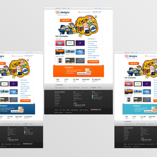99designs Homepage Redesign Contest Réalisé par QbL