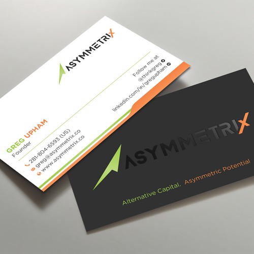 Design a cool, edgey but sophisticated business card for an alternative investment firm. Design von prosenjit_P