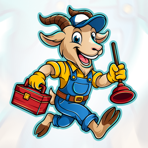 Design a bold GOAT mascot logo for a San Diego plumbing company Design by Evanscrea™