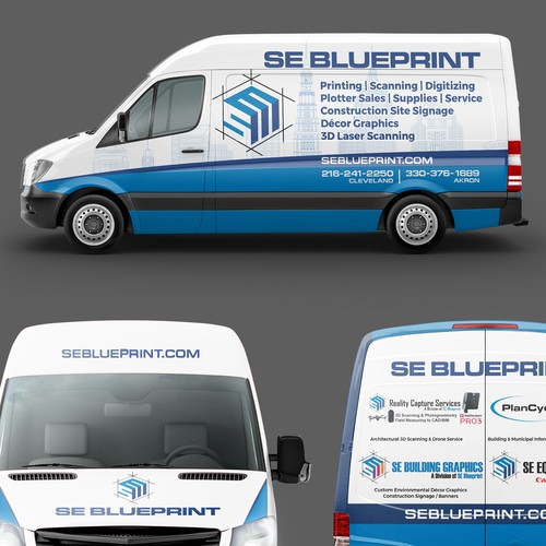 SE Blueprint  2023 Ford Van Wrap Diseño de DesignerShajeeb™