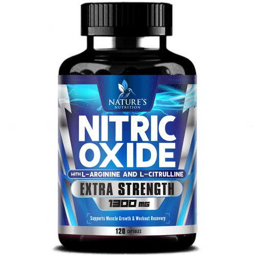 Nitric Oxide label design needed for Nature's Nutrition Diseño de agooshe