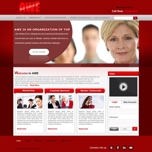 Create the next Web Page Design for AWE (The Association of Women Entrepreneurs & Executives) Design por wal_143