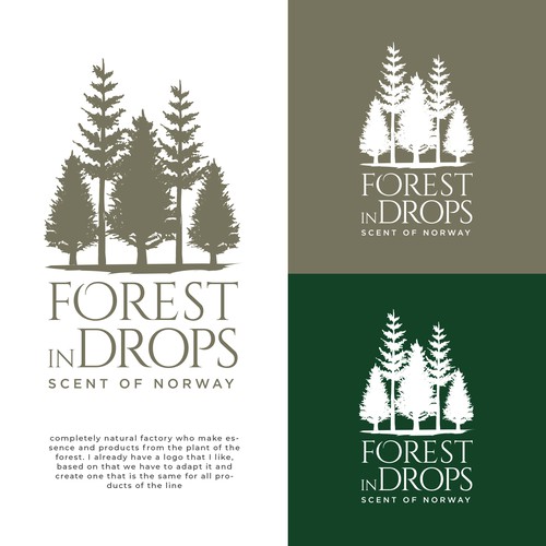 enhances the logo of FOREST IN DROPS make it adapt for all line products Réalisé par Distinguish♐︎