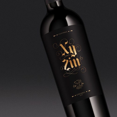 Design Gothic Old Vine Zinfandel Wine Label por sam2021