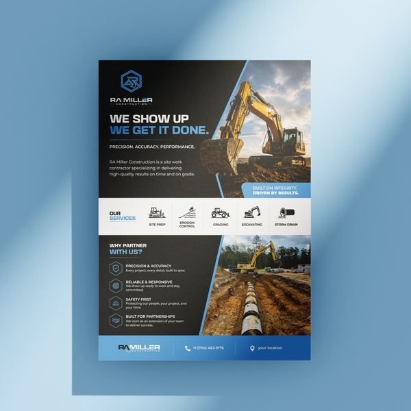 Design by AnnabelDesign titled "Modern Construction Flyer for RA Miller Construction"