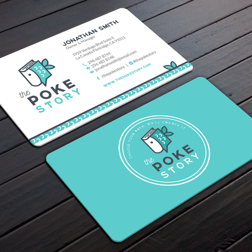 CREATIVE BUSINESS CARD DESIGN FOR THE POKE STORY Design by Rose ❋