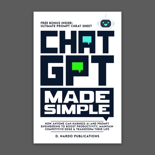 Professional Cover for BEST-SELLING BOOK about ChatGPT & AI Design by Inventive Designs