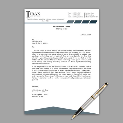 Design a new & improved Legal Letterhead Design by Popped 86