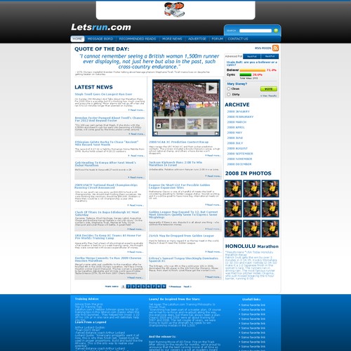 LetsRun.com Homepage Re-Design/Cleanup Diseño de vlad{wd4u}