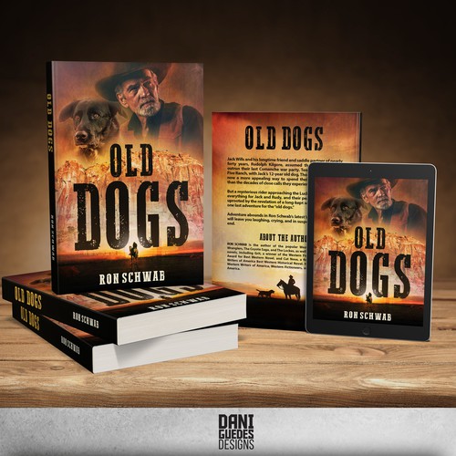 Book cover for Western novel, "Old Dogs" Design by Prodigy Ink Studio