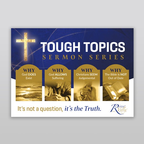 Tough Sermon Series Postcard Design by Jordon