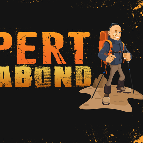 Fun adventure travel caricature & logo for the Expert Vagabond デザイン by Dzynz