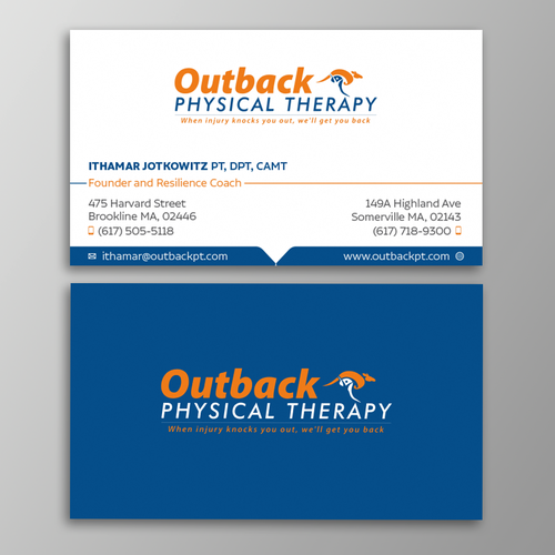 Business card for 2 clinic physical therapy office Design by Design sp