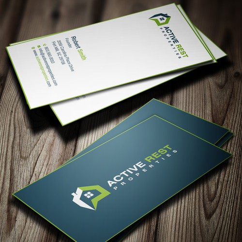 Modern Business Cards for Active Rest Properties Design by Brandmaker artist