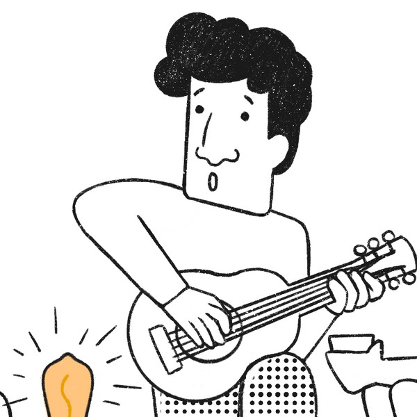 Artistic line illustration for high-end portable light