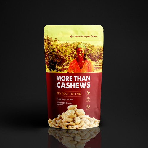 Create a beautiful stand up pouch for Sustainable, Single Origin Cashew Nuts Design by UniqueHub