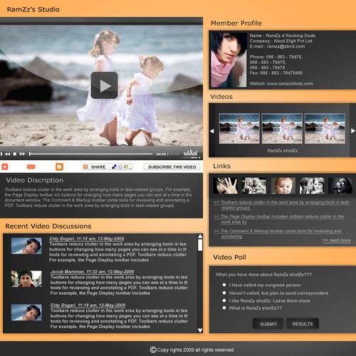 Member Video Blog Page Design von Ramshad Mohammed