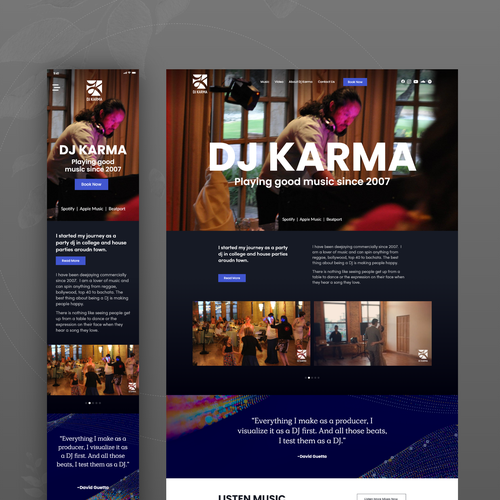 dj karma - playing good music since 2007 Design by ⚡️DesignBull⚡️
