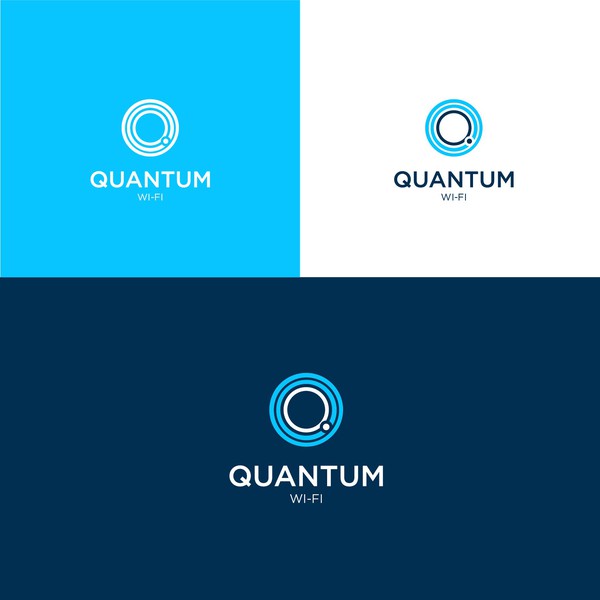 Quantum Logo Design Concept in minimal style 