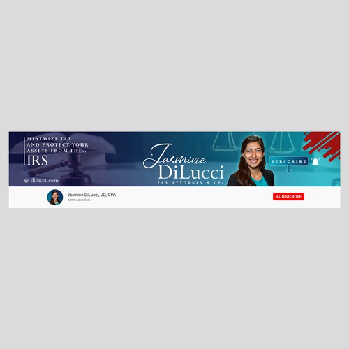 Simple and Professional Tax Law YouTube Banner Design by Gavi@