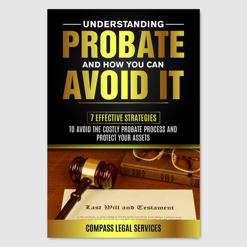 Design a professional, eye catching book cover for a book about how to avoid the probate process. Design by JeellaStudio