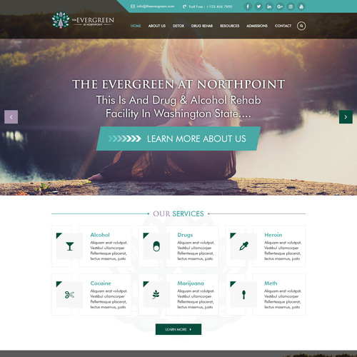 New Website for Rehab Facility in Washington State Web page design