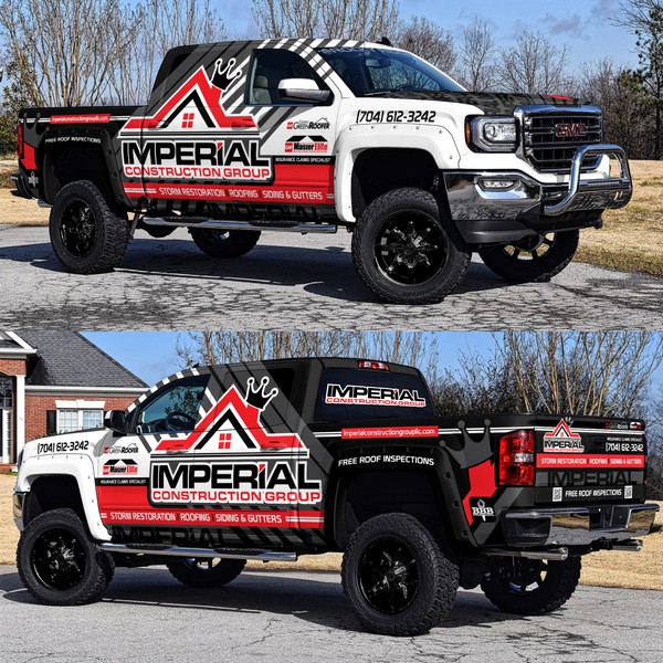 Diseño de J0taeMe_ titulado "Roofing Company Awesome Truck Wrap"
