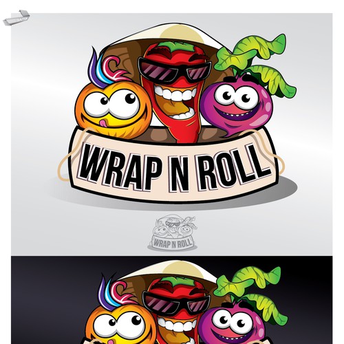 HAVE FUN creating a logo for WRAP N ROLL food tuck and then do MORE ...