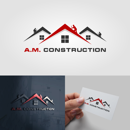 Next level Construction Logo for Home Improvement business "A.M. Construction" Design by Gaman Art Space