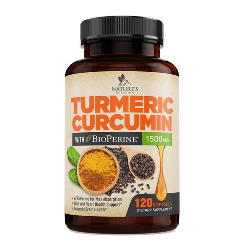 Nature's Nutrition - Needs a Colorful Turmeric Product Label Design by gs-designs