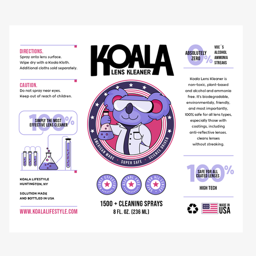 Designs Redesign Koala Kleaner Product label contest